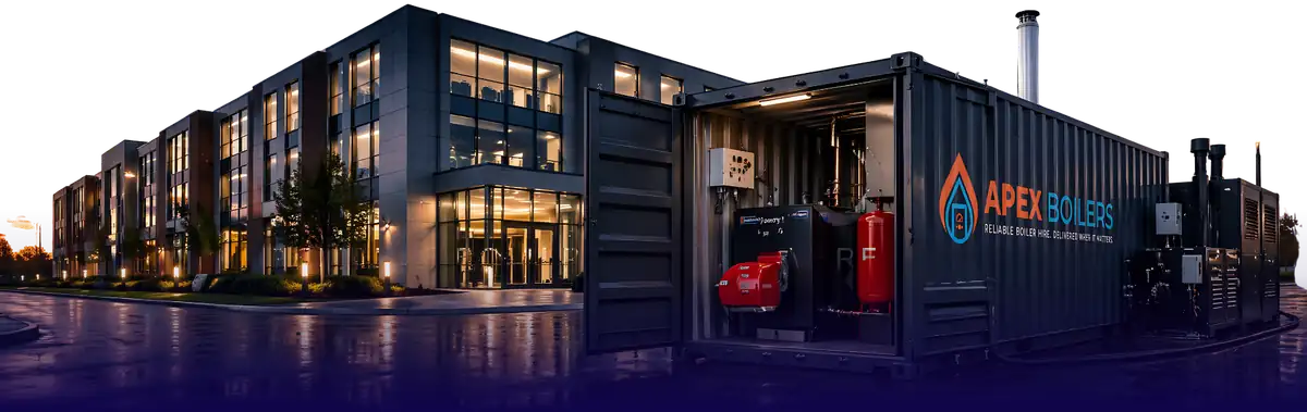 Apex Boiler Hire temporary containerised boiler hire equipment
